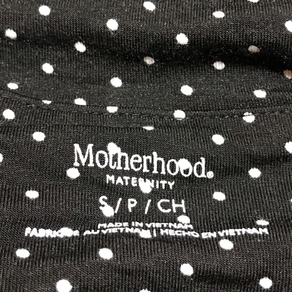 Motherhood Sz S Maternity Dress Black with White Polkadots Spaghetti Straps Lace - Picture 2 of 5